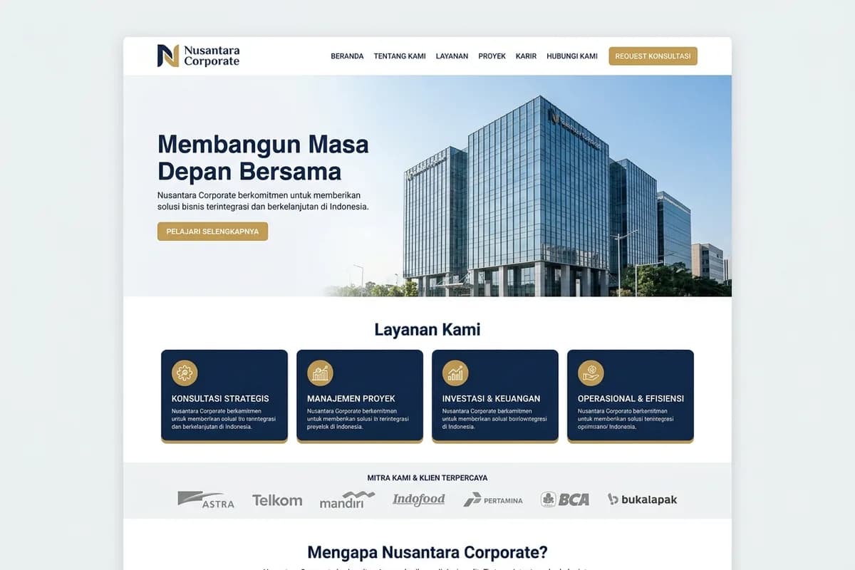 Tampilan desain Nusantara Corporate